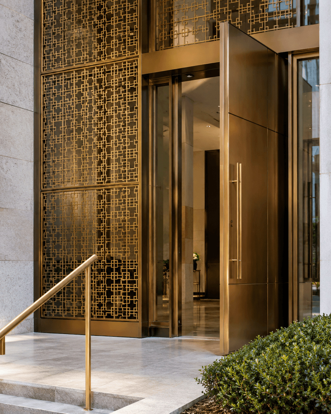 Brass and copper metalwork used in construction and architectural applications